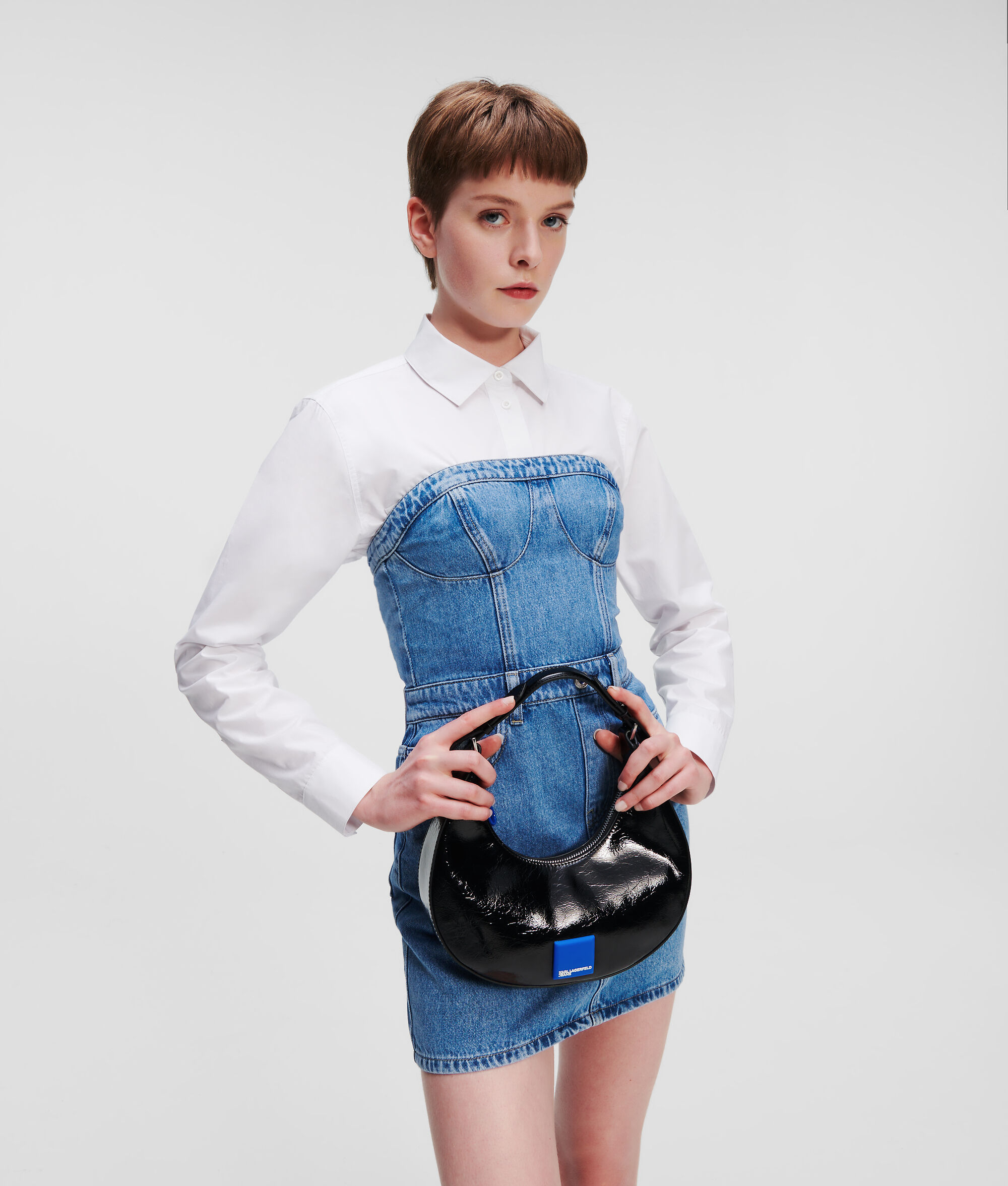 ROBE BUSTIER EN JEAN KLJ AVEC DÉCOUPE
