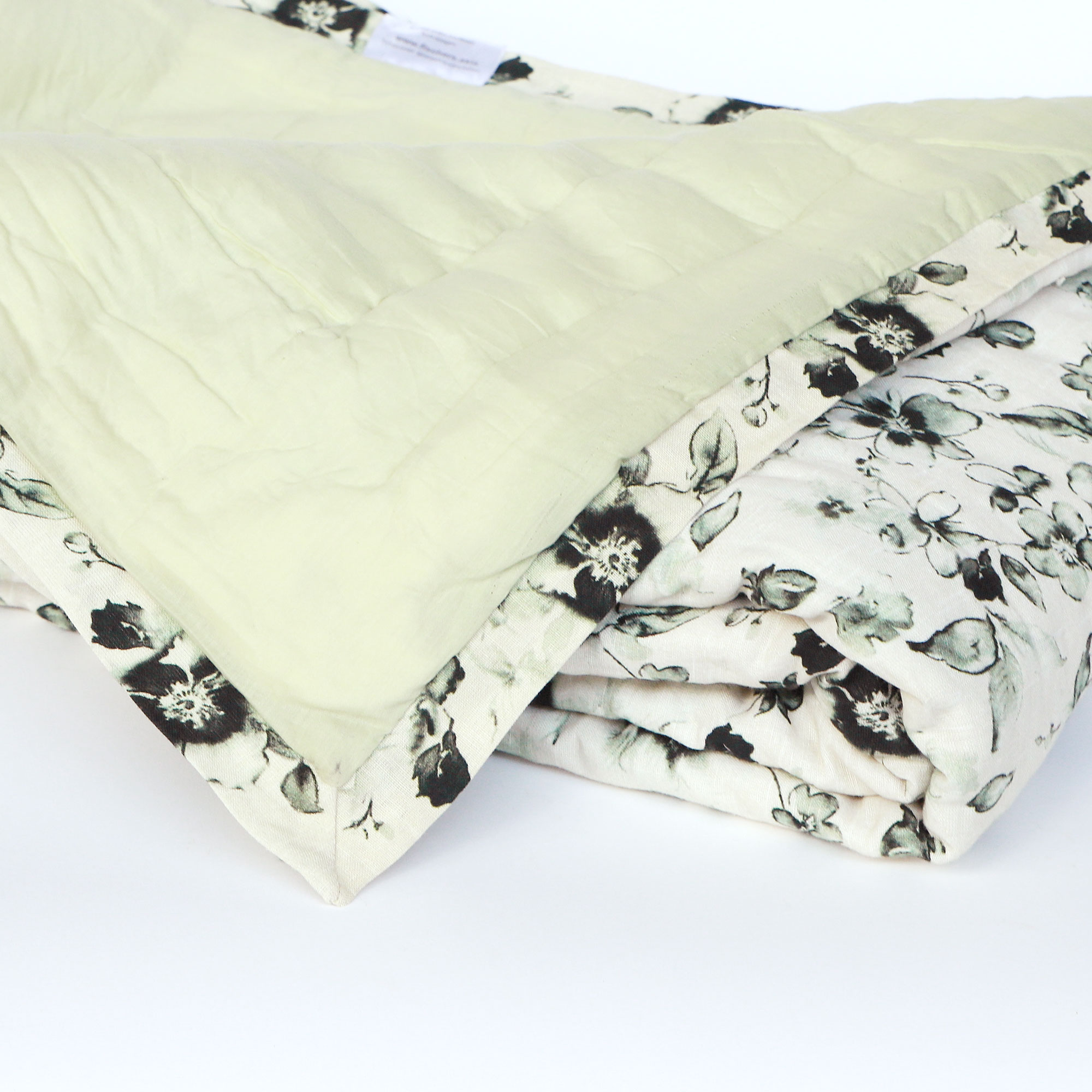 Tagesdecke schwarz-weiß / mint, B 225 cm, L 150 cm von fischer's lagerhaus
