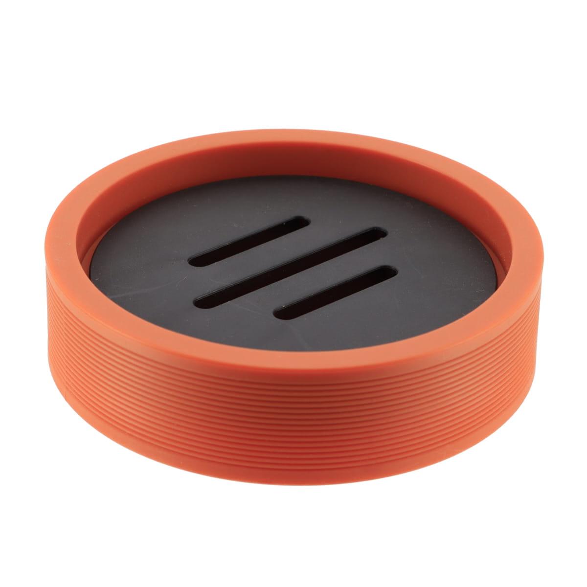 PORTE SAVON STRIE BICOLORE TERRE DE SIENNE NOIR