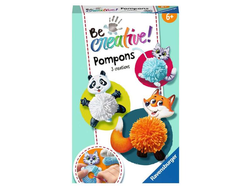 Ravensburger Bastelset Be Creative Pompon-Tiere Kreativ-Set zum gemeinsamen Spielen oder zur Dekoration