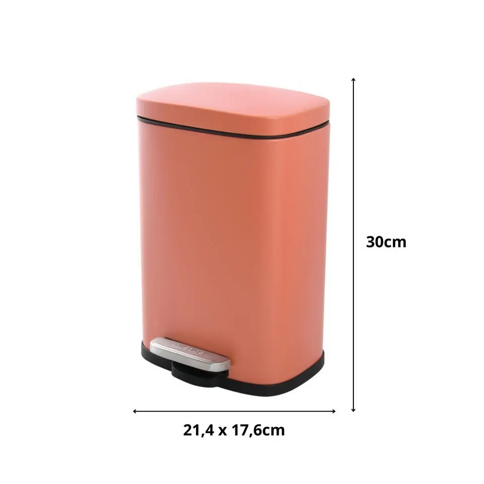 Spirella Pedaalemmer Venice - terracotta - 5L - metaal - 21 x 30 cm