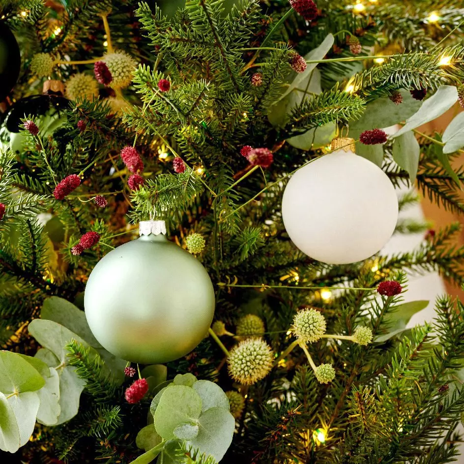 Lot de 6 boules de Noël en verre (D80 mm) Arctique mate Blanc laine