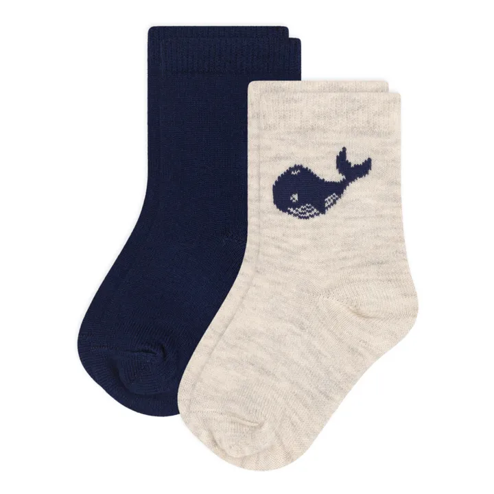 Petit Bateau Lot 2 Chaussettes Baleine | Bleu marine