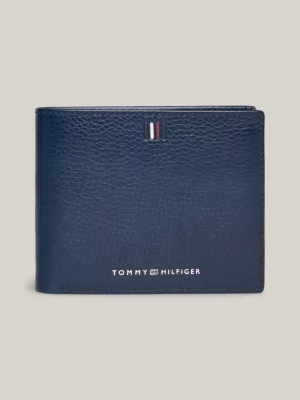 Carteira de couro com logotipo para cartões e moedas