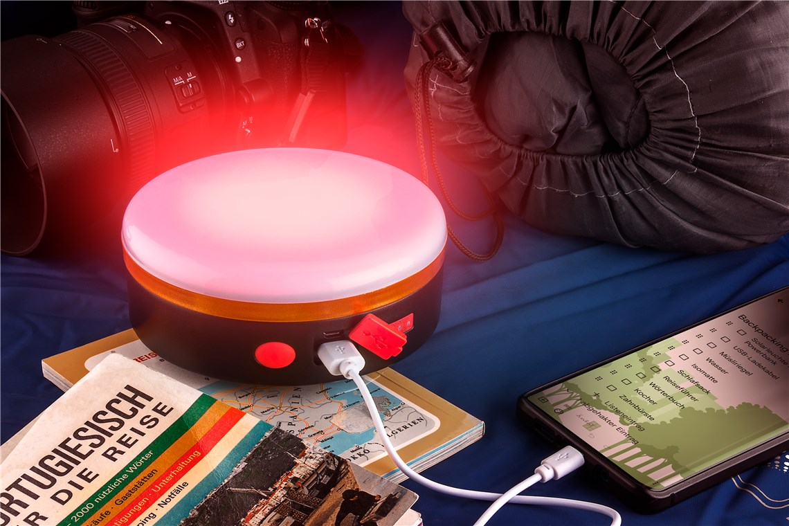2000mAh LED Solar Camping Lampe USB Outdoor Laterne mit Powerbank Funktion   Fernbedienung - Weiss