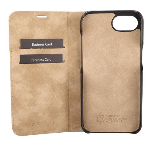 iPhone 16e Echtleder Book Case Tasche Flip Cover Hand Made (MARCIPSE4-M01) - Schwarz