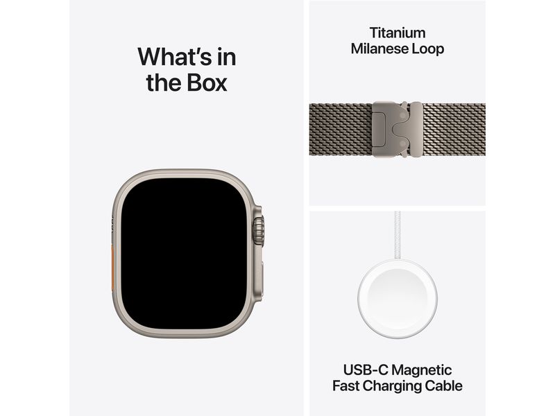 Apple Watch Ultra 2 Natural Titanium Milanese Loop Natural Die robusteste und leistungsfähigste Apple Watch.