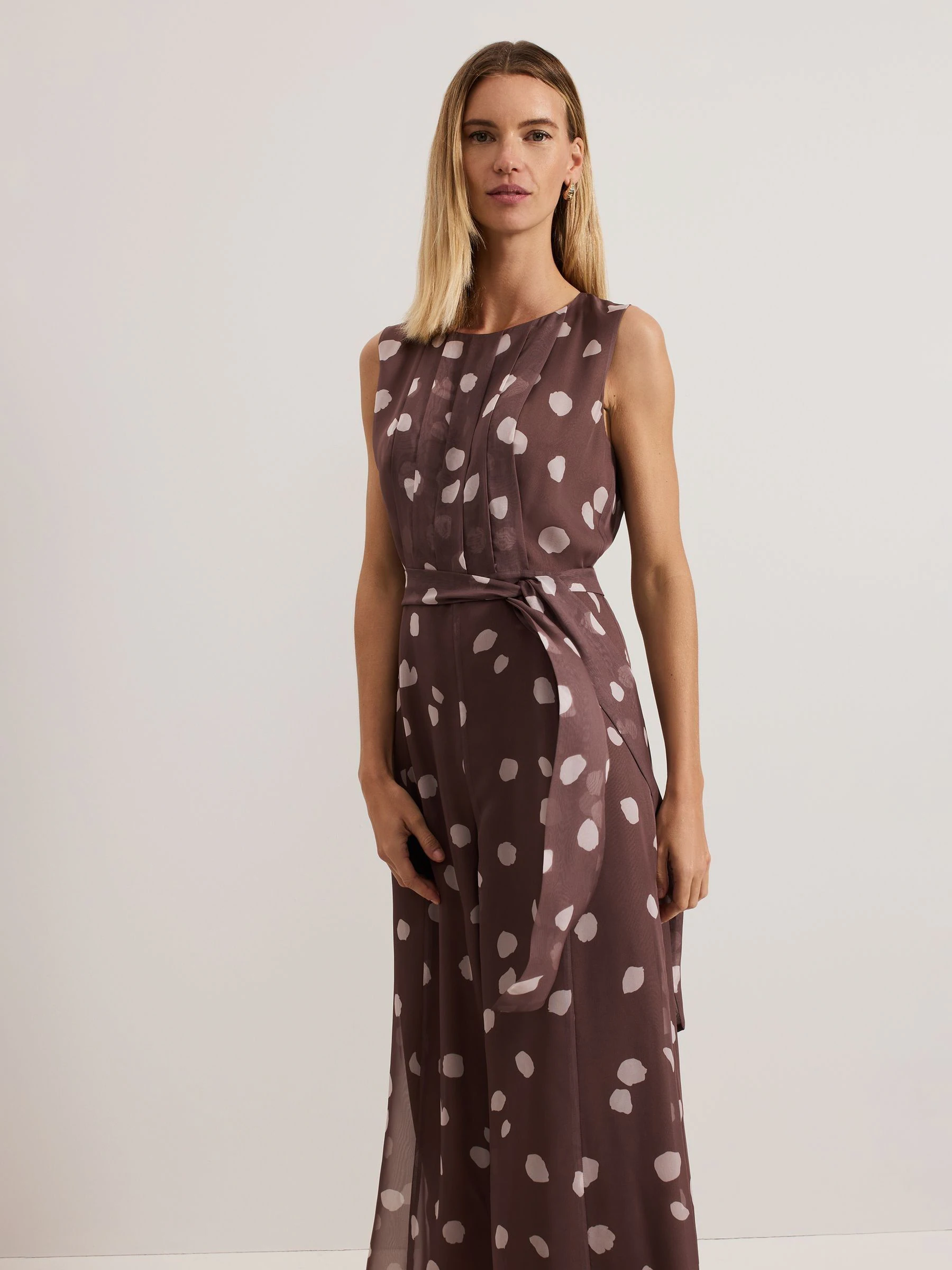 Phase Eight Maxine Spot Chiffon Jumpsuit