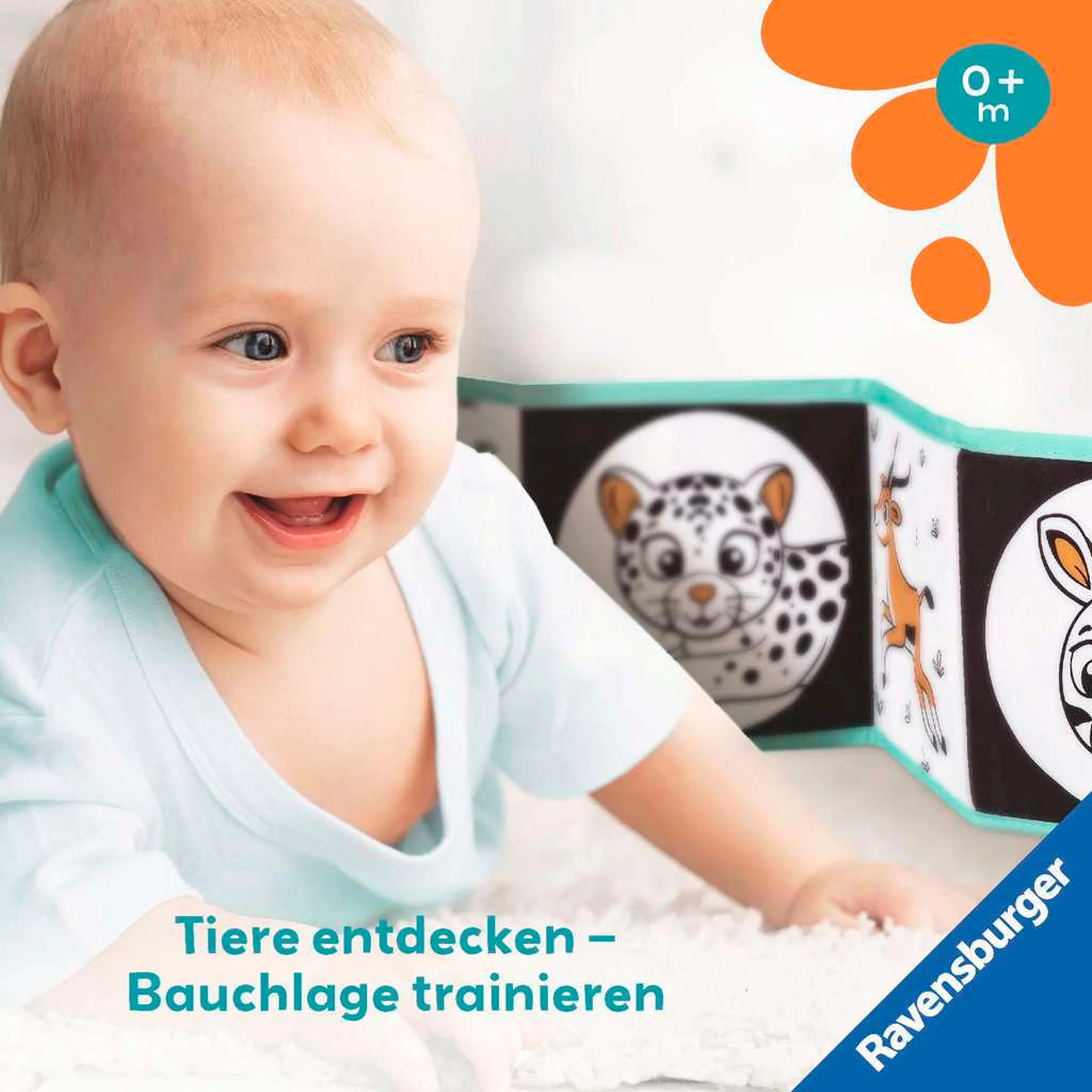 Ravensburger Mein allererstes Stoffbuch (für die Bauchlage): Wilde Tiere (Leporello)