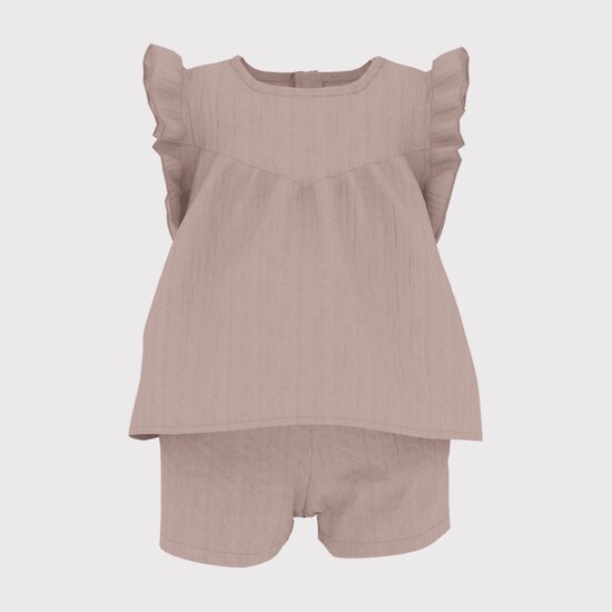 Ensemble Blouse + Short en gaze de coton   Saline        de               Petit Bateau