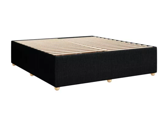 Sommier à lattes de lit avec matelas Noir 180x200 cm Tissu