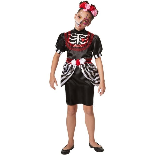 Skeletdame børnekostume