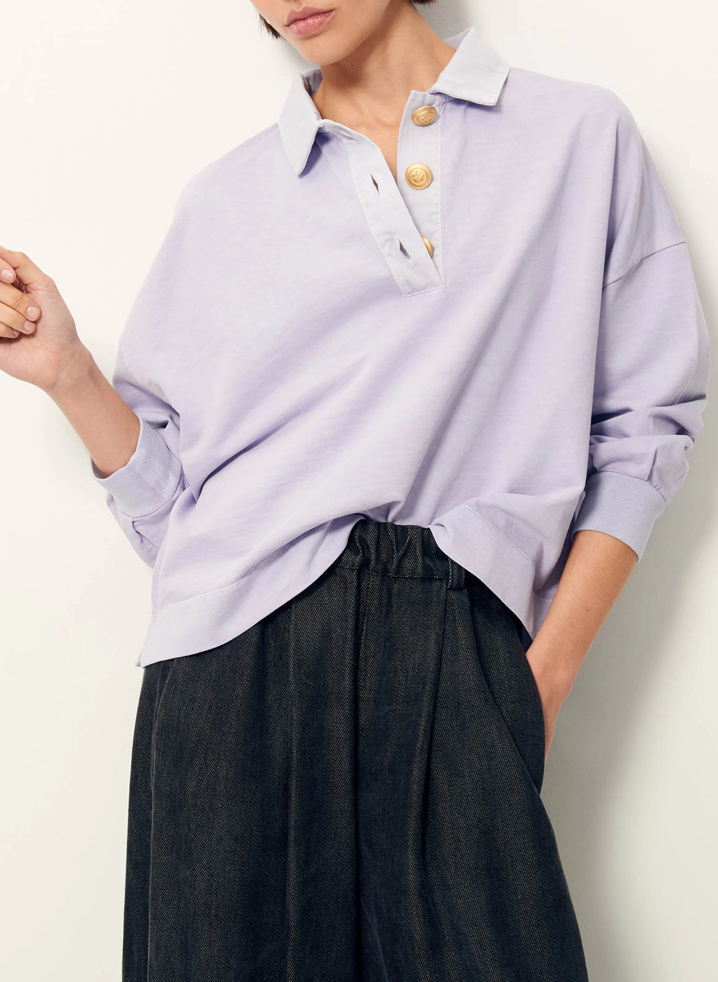 JULIO - Polo ample en coton | Violet