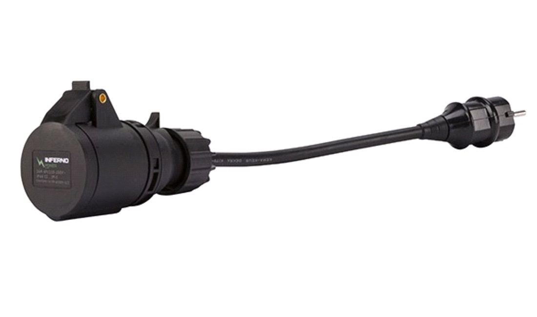 CEE til Schuko adapter 30 cm