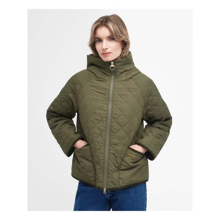Barbour Veste à Capuche Matelassée Glamis | Vert kaki