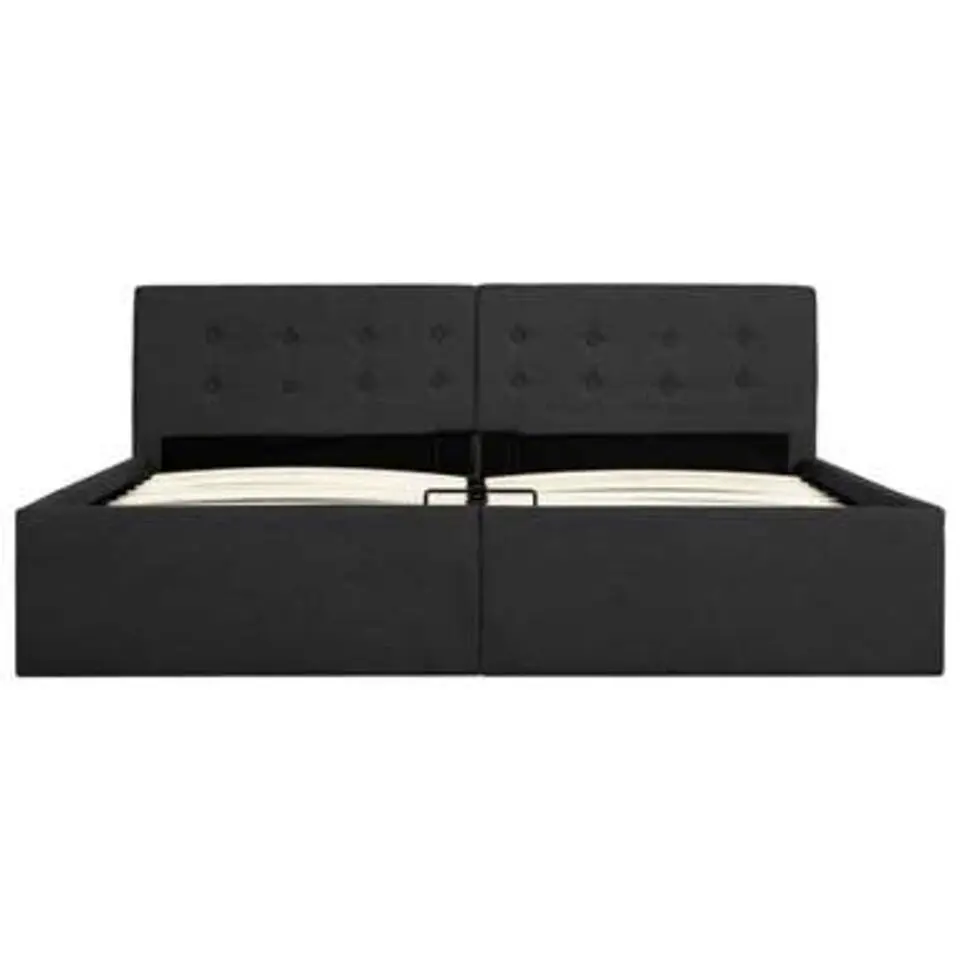 vidaXL - Bed met opbergruimte - Hydraulische- Donkergrijs - Stof - 160x200 cm