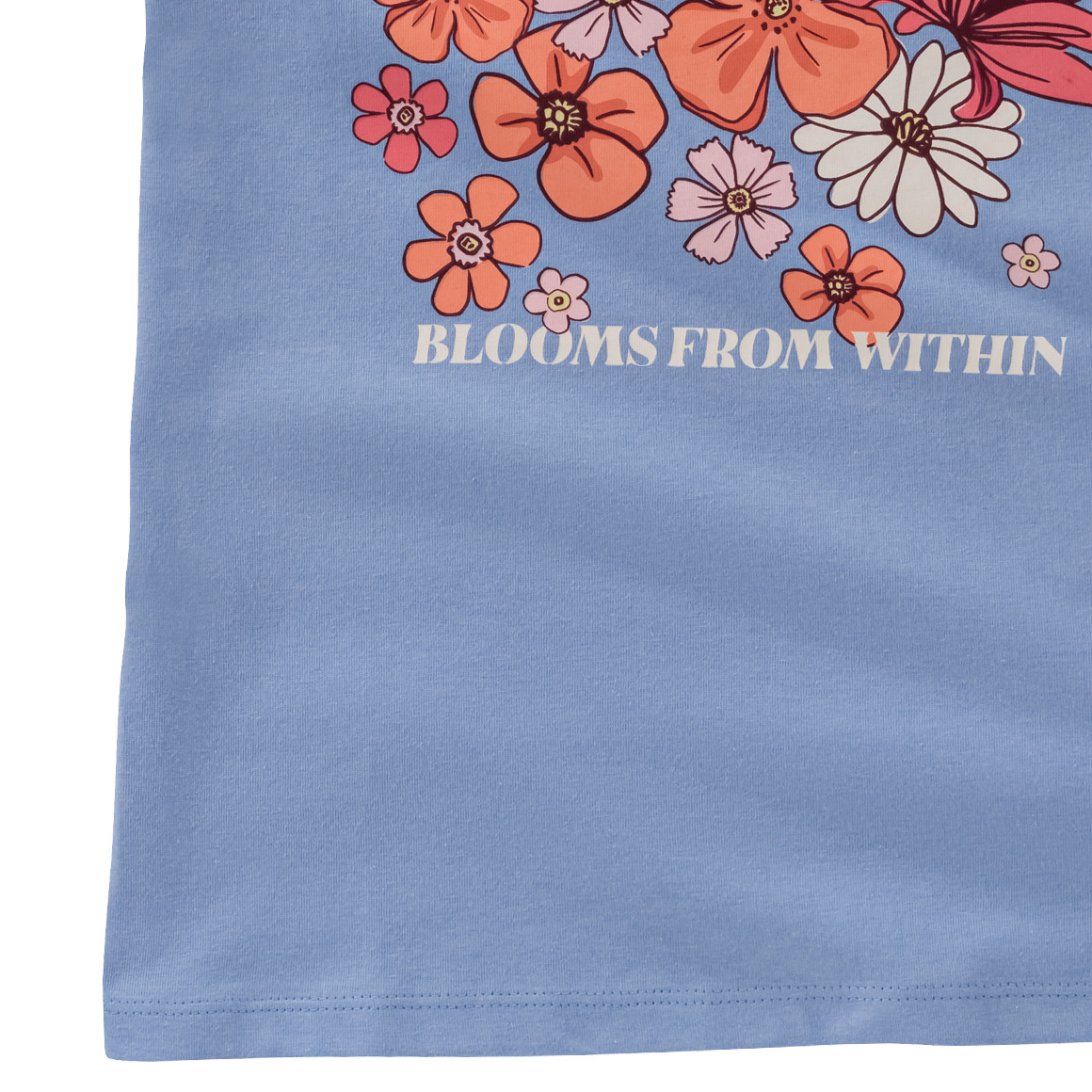 Yigga Mädchen T-Shirt mit Blumen-Print hellblau