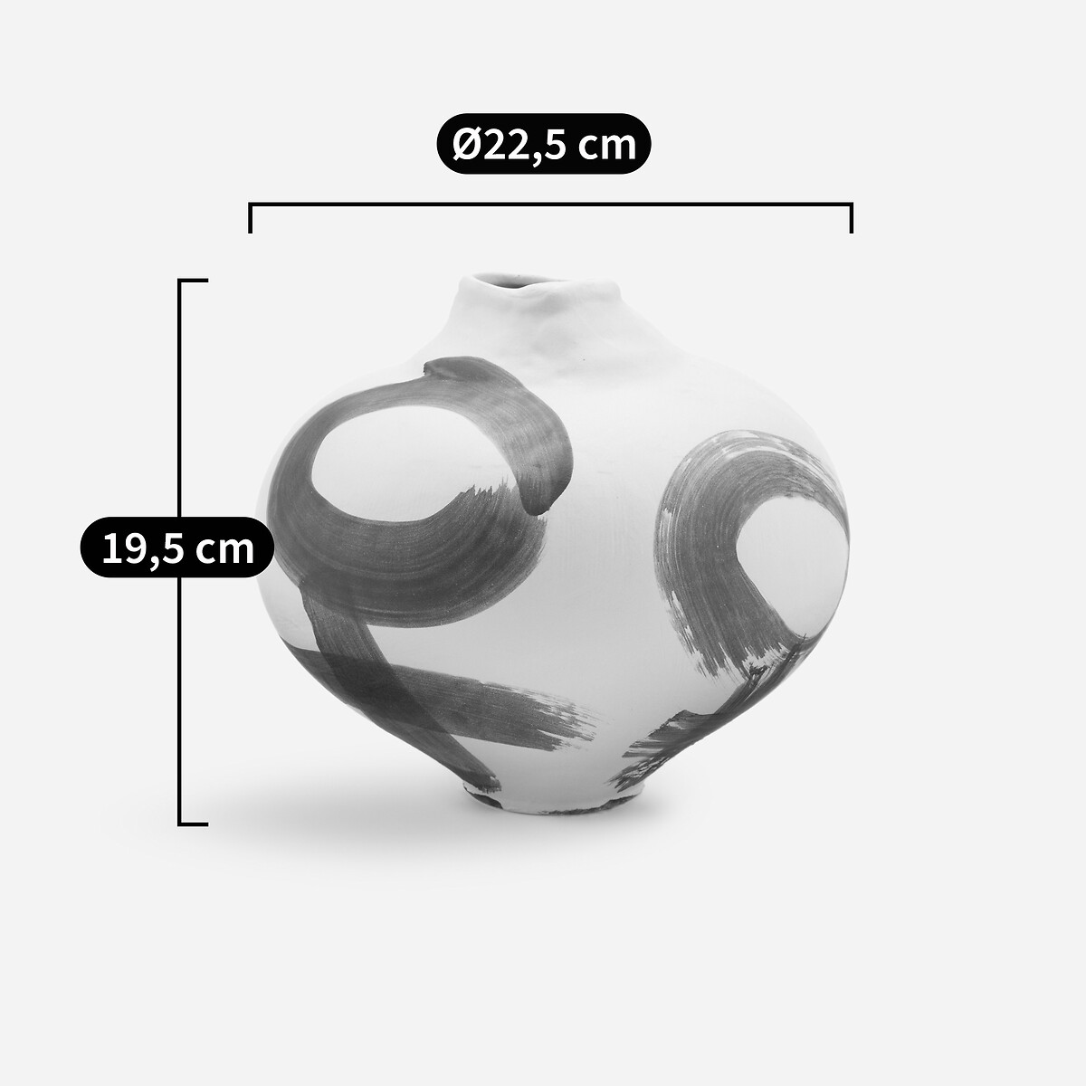OTTO STUDIO PARA AM.PM<br>Vaso de cerâmica fosca, 19,5 cm de altura, acabamento escovado