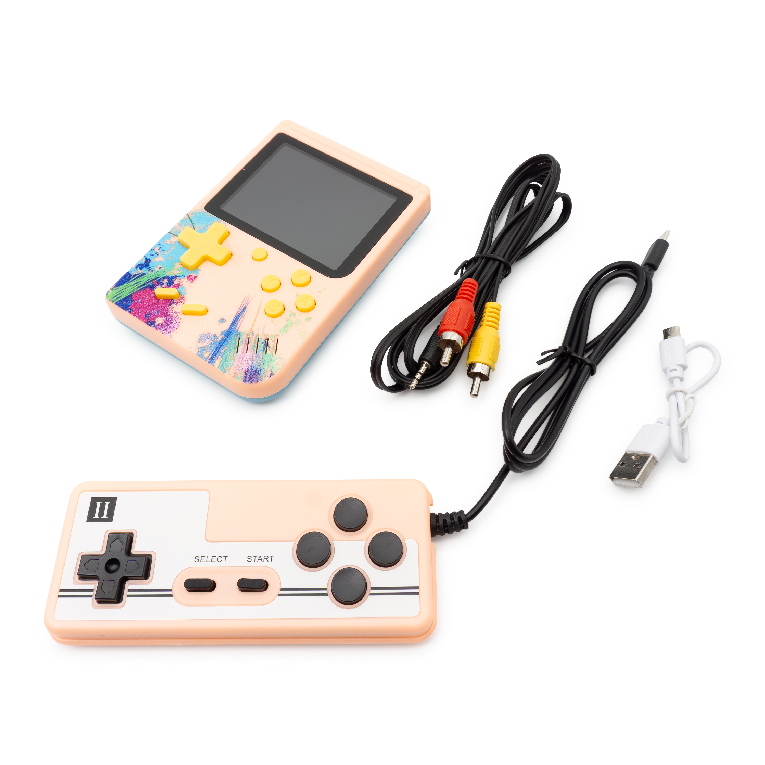 2in1 Mini Handheld Entertainment System Retro Spiele-Konsole mit 500 integrierten Spielen 3.0