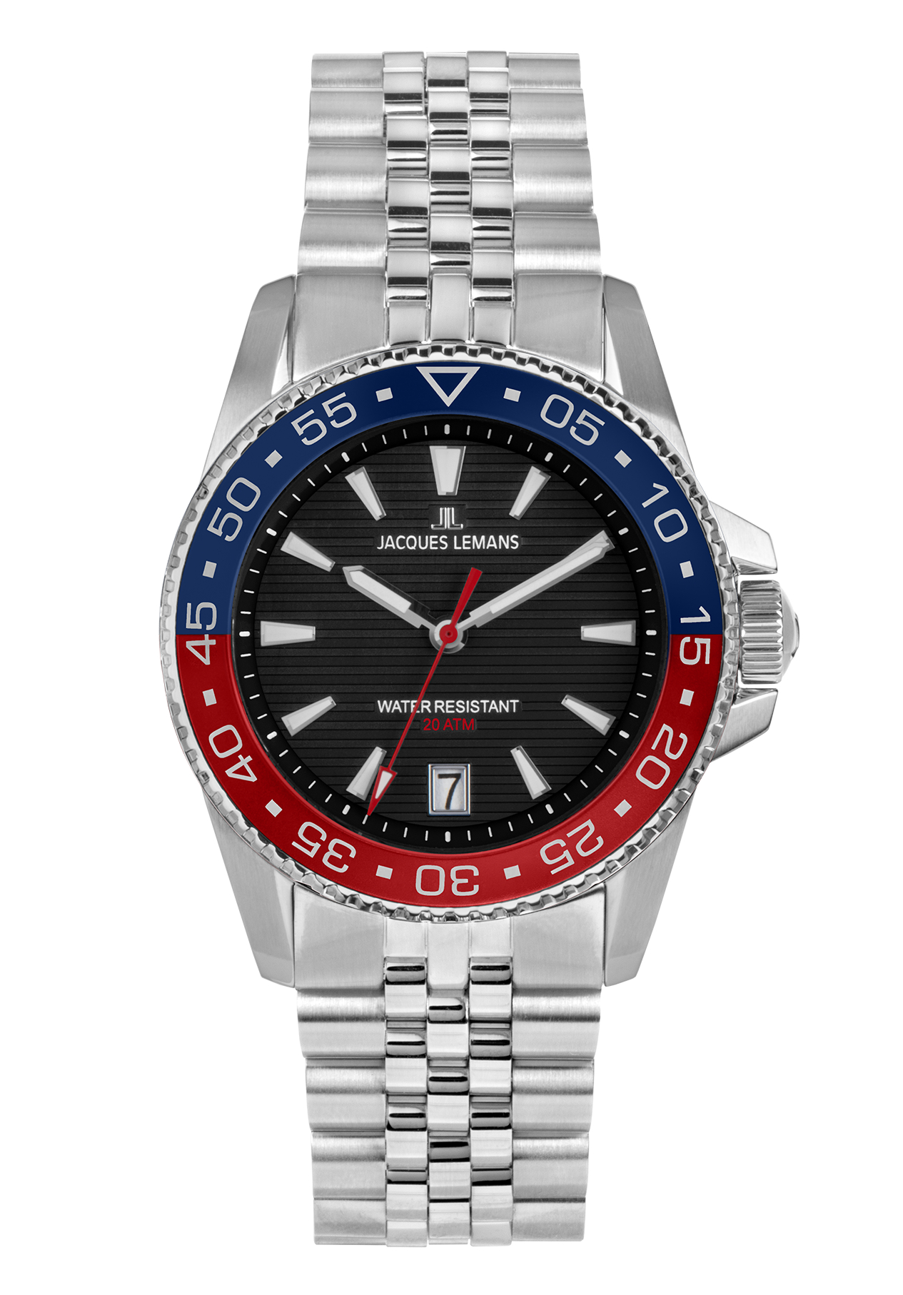 Jacques Lemans Liverpool Diver Herrenuhr blau-rot 20 bar