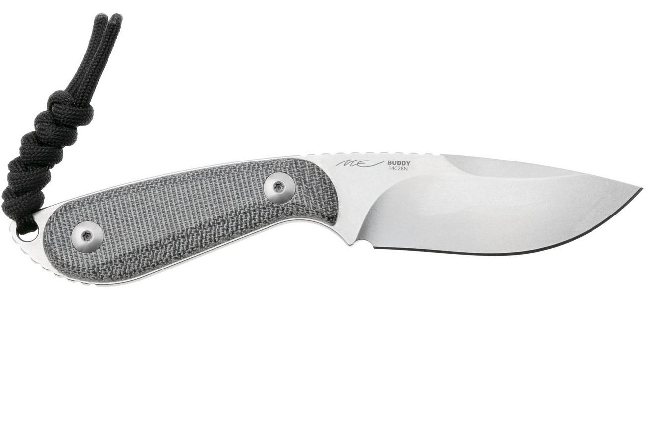 Kizer Buddy 1081A8 Satin 14C28N, Black Micarta, vaststaand mes, Maksim Epifantsev design