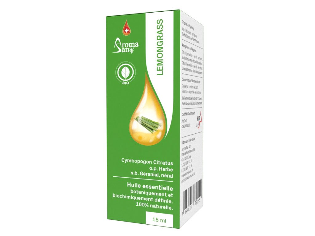 Aromasan Zitronengras Äth/Öl in Schachtel Bio 15 ml