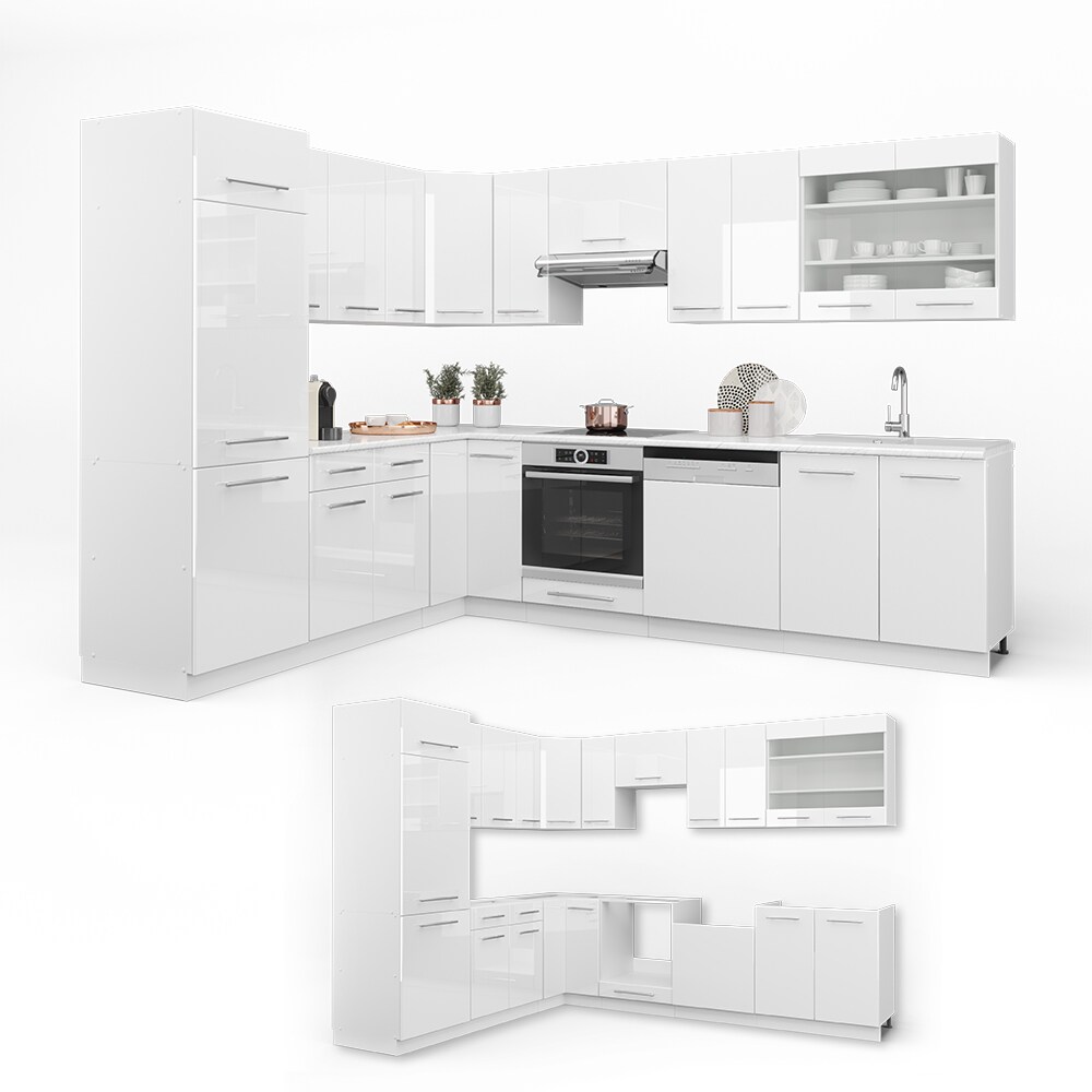 Vicco Küchenzeile Fame-Line Eckküche Winkel Küche Einbau Hochglanz