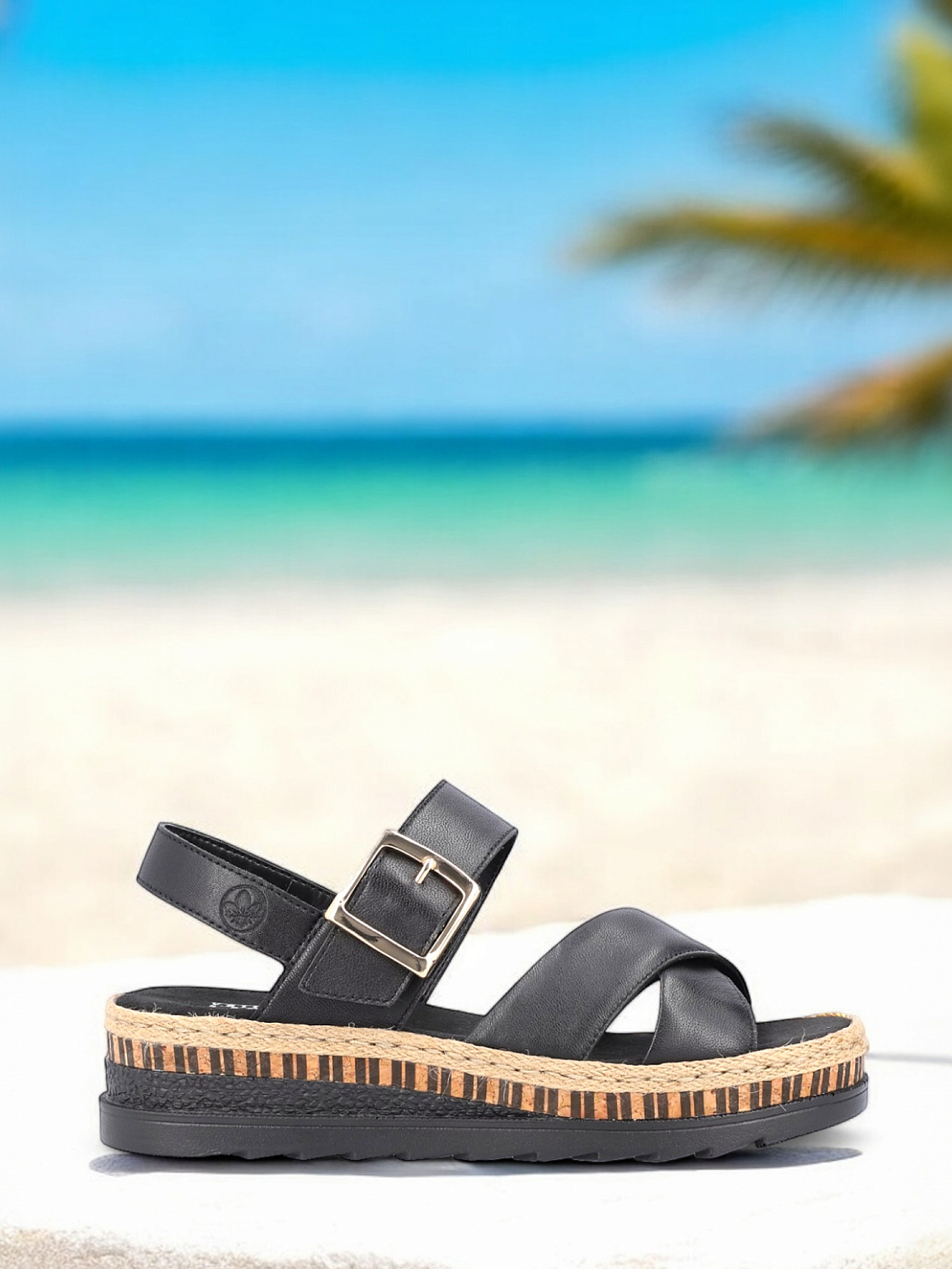 Rieker Arizona Sandal Black Leather