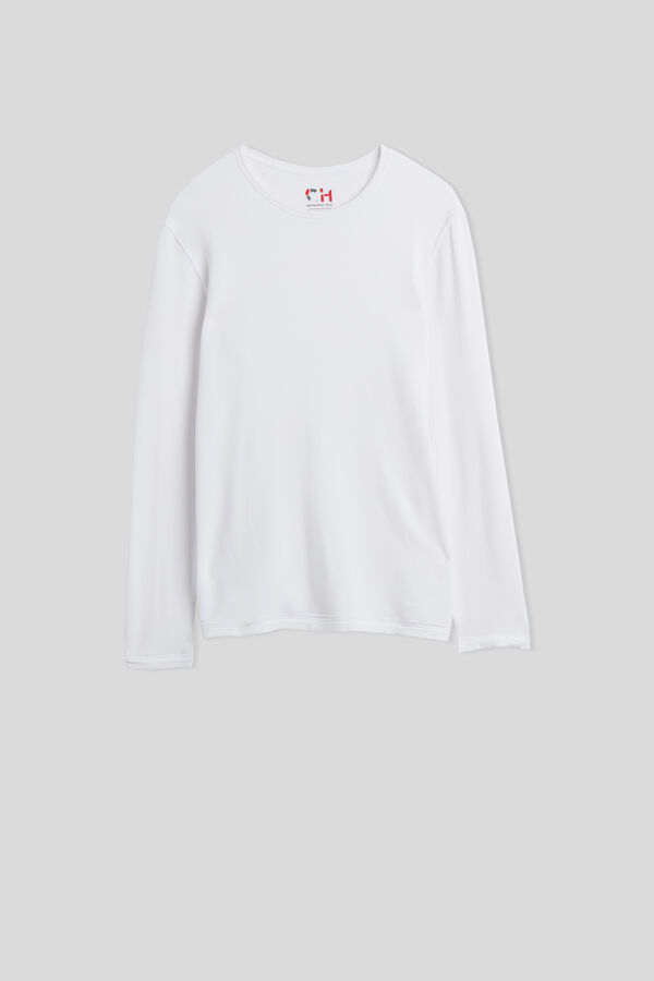Camiseta de manga comprida em modal e cashmere