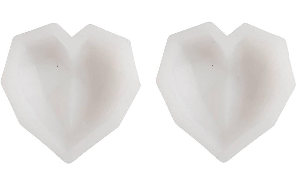 Giessform Facettiertes Herz 2 StückSeifengiessform