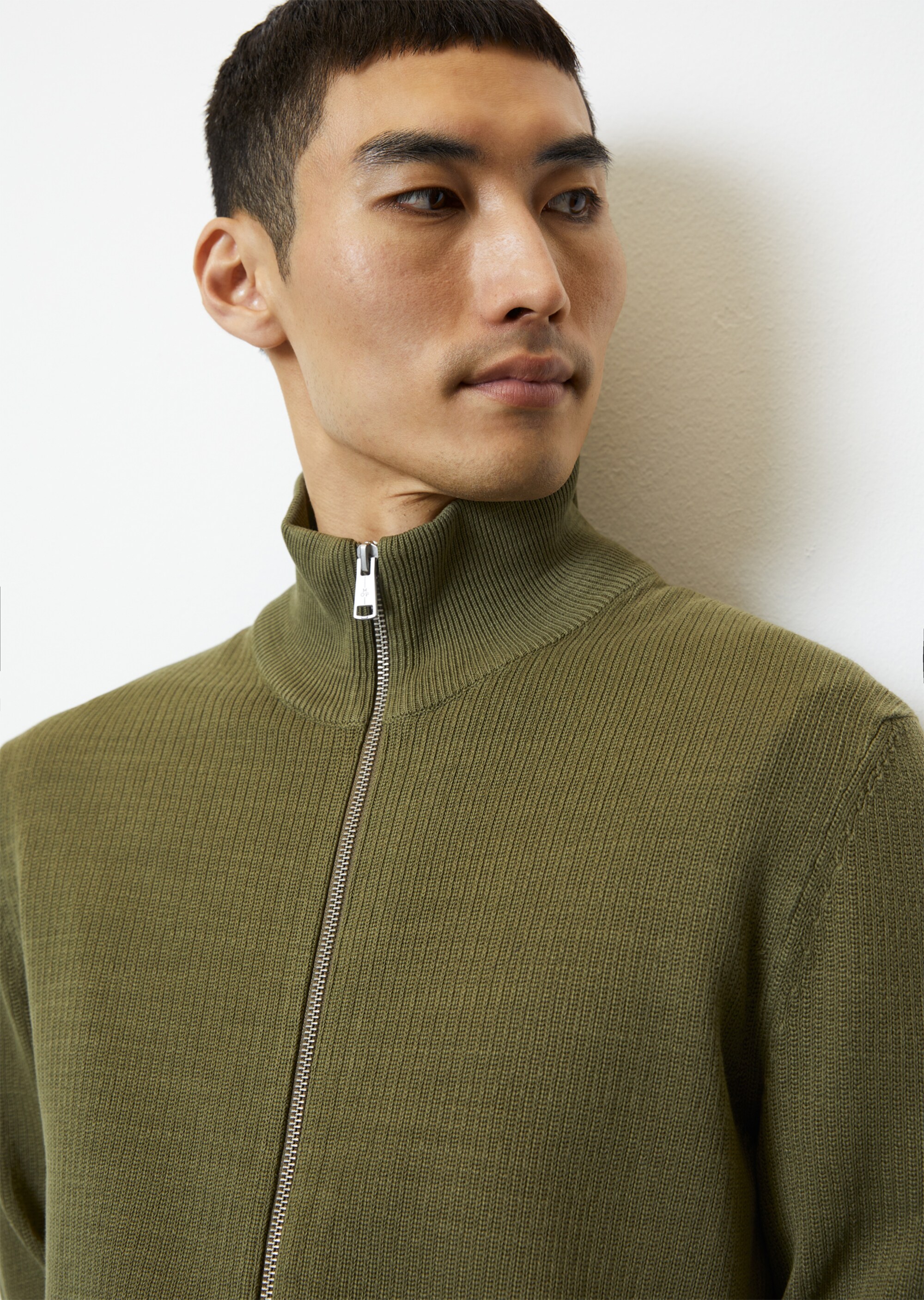 Zip-Cardigan regular mit Stehkragen
