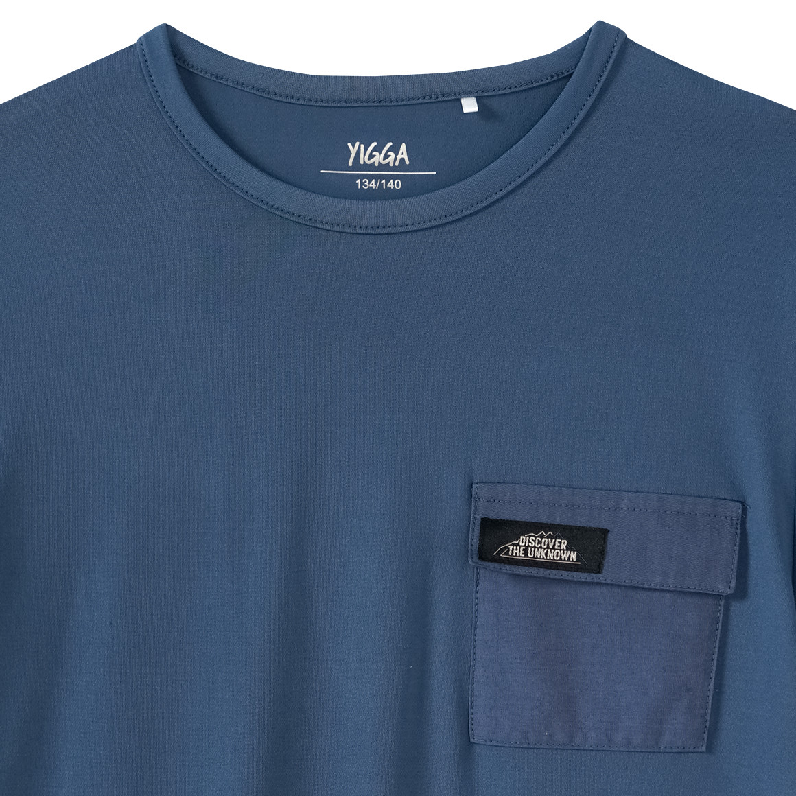 Yigga Kinder T-Shirt mit Brusttasche blau