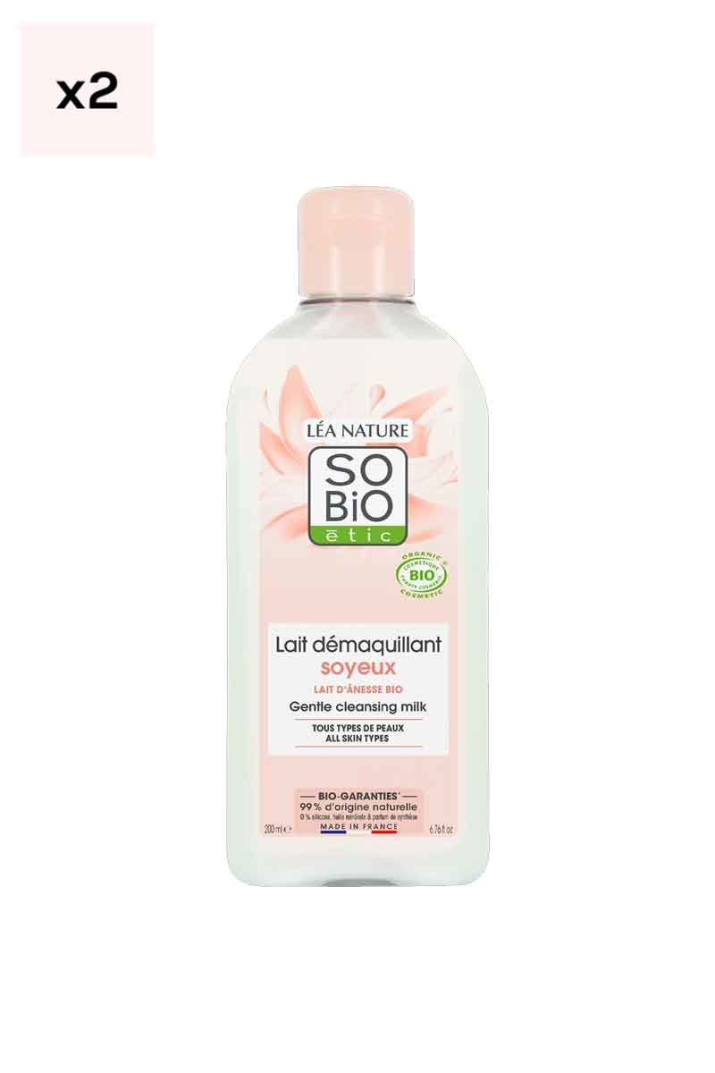 Laits démaquillants soyeux bio - Lait d'ânesse - 2 x 200 ml