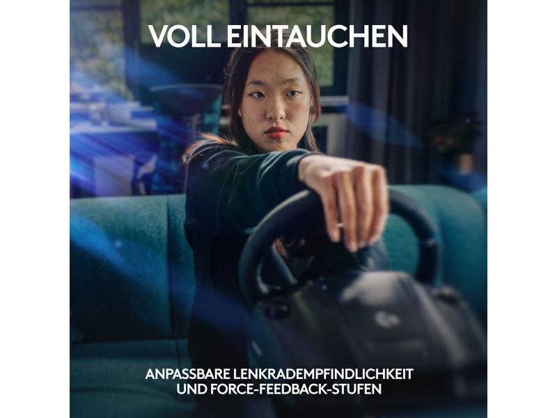 Logitech Lenkrad G923 TRUEFORCE für PS5 / PS4 / PC Hochleistungs-Lenkrad- und Pedal-Set für Rennsimulationen