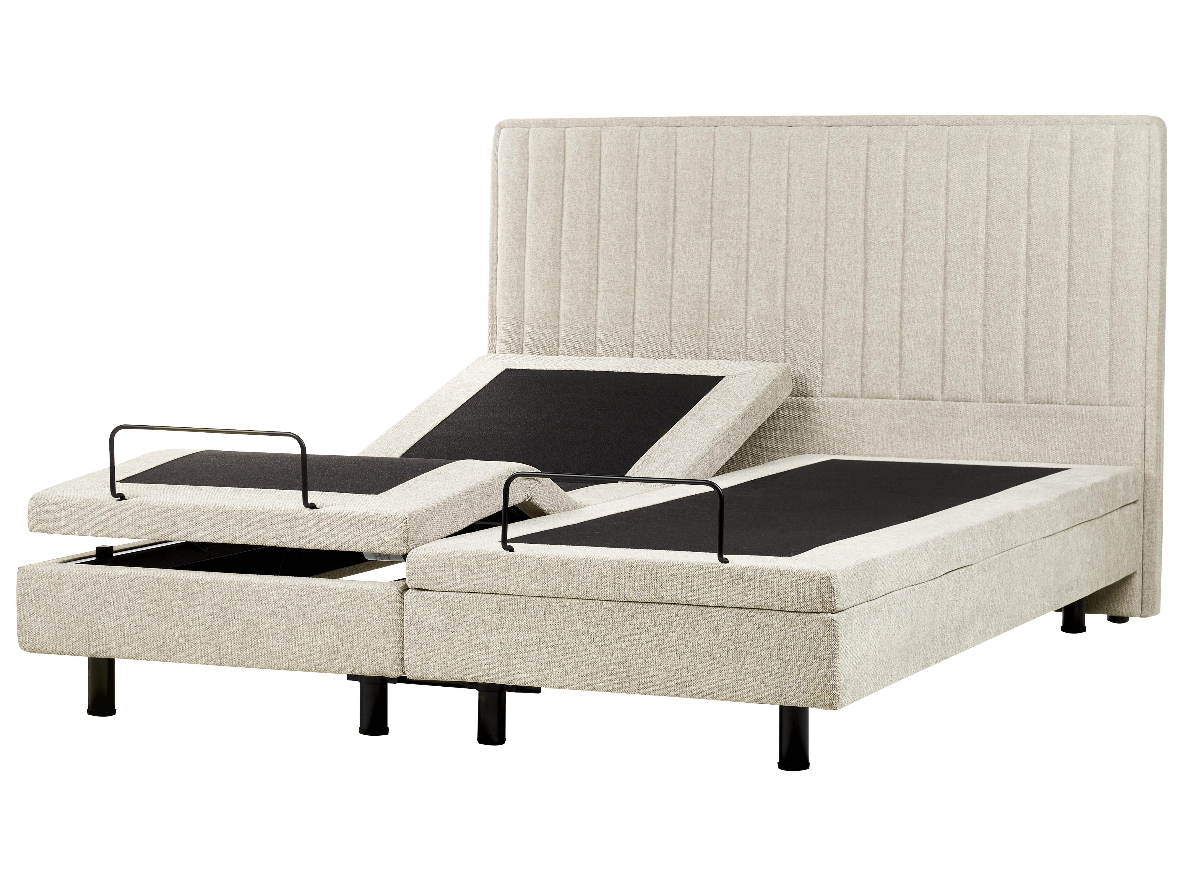 Verstelbaar bed Stof CASTELLAN 180 x 200 cm Beige