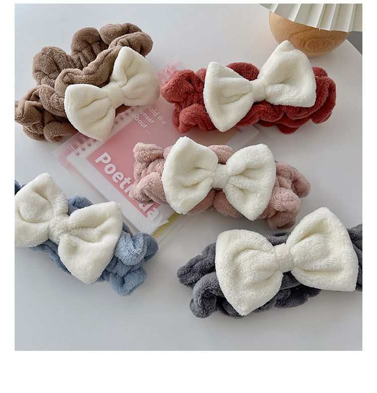 Miumi - Bow Coral Fleece Gezichtsreiniger Hoofdband