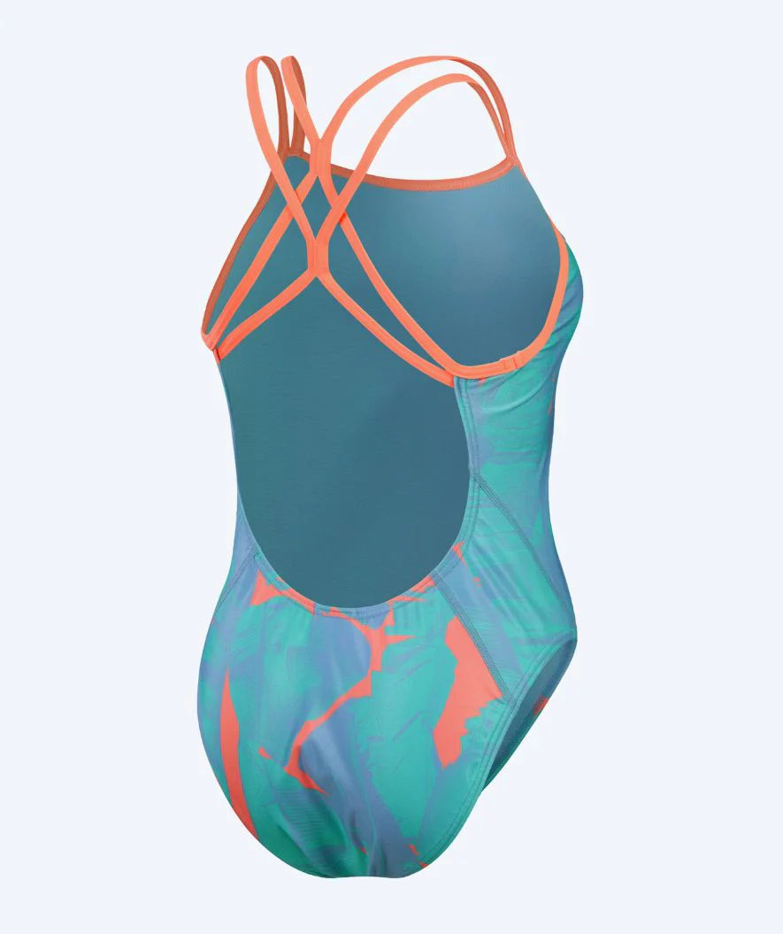 Speedo badedragt til damer - Allover Digital Starback - Blå/orange