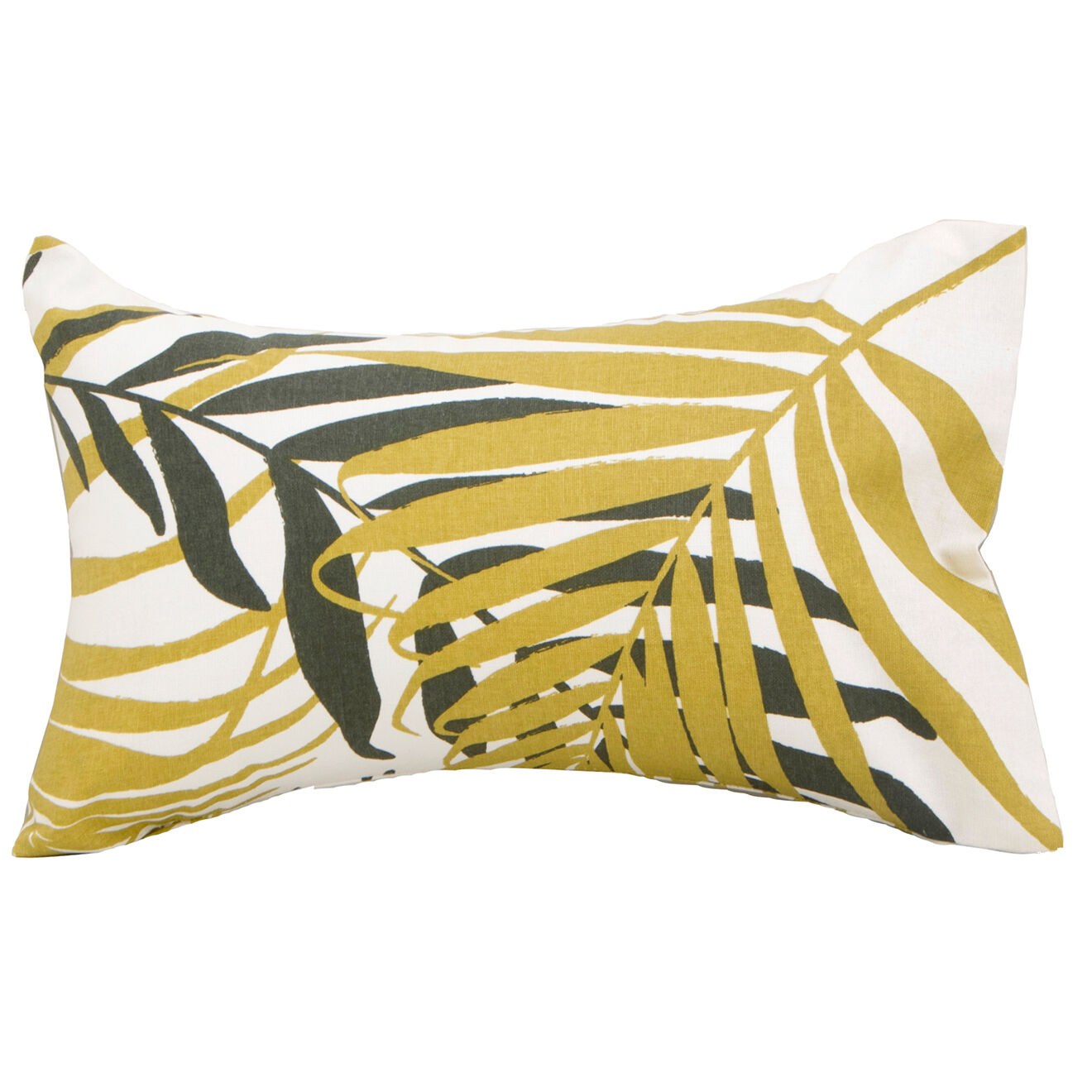 Febronie Coussin de plage en Coton Jungle jaune/kaki - 40x25 cm
