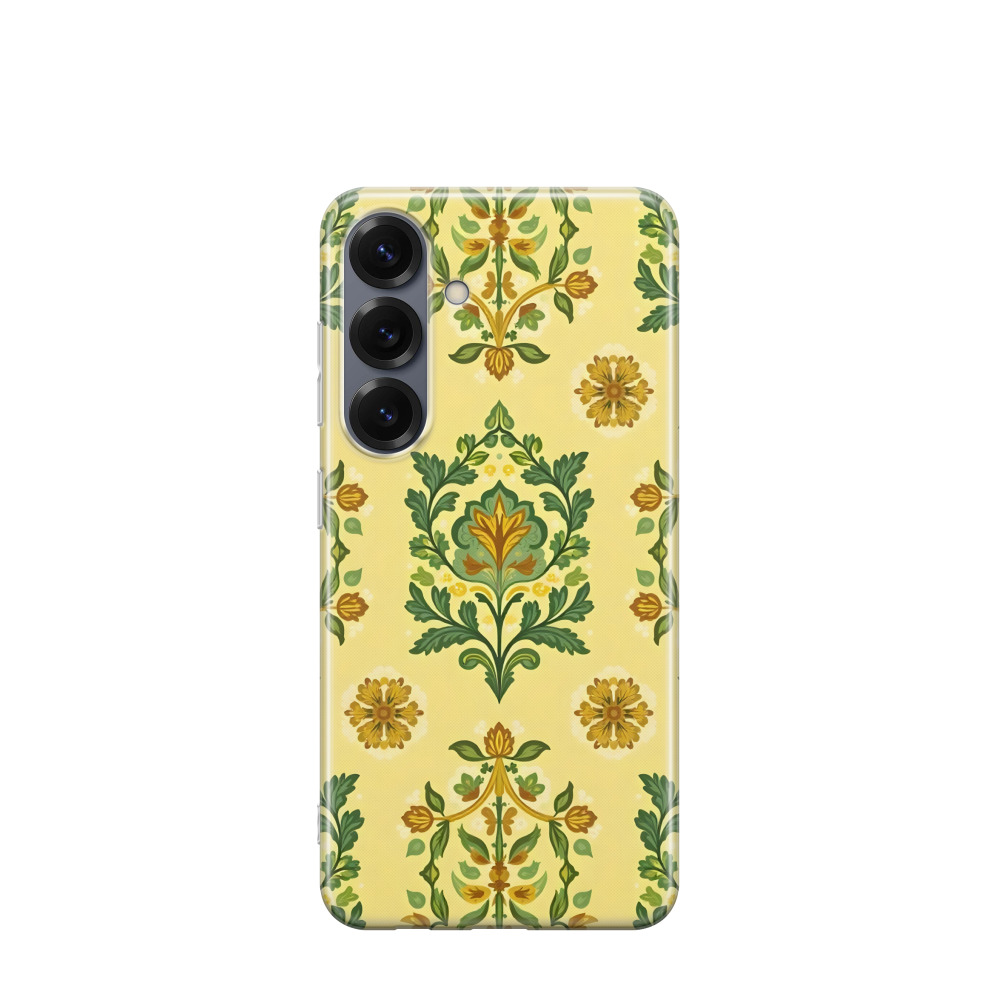 Samsung Galaxy S25 Gummi Hülle Wüstenblume - Gelb