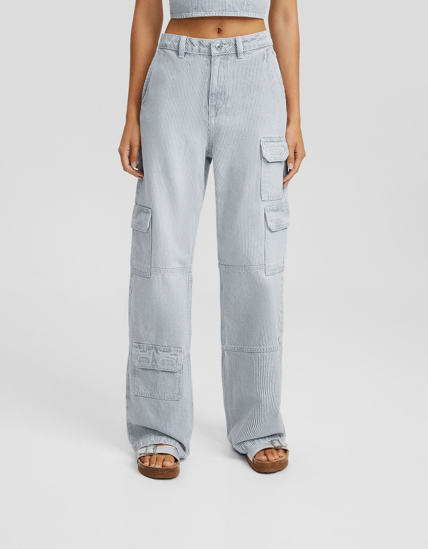 calça cargo listrada