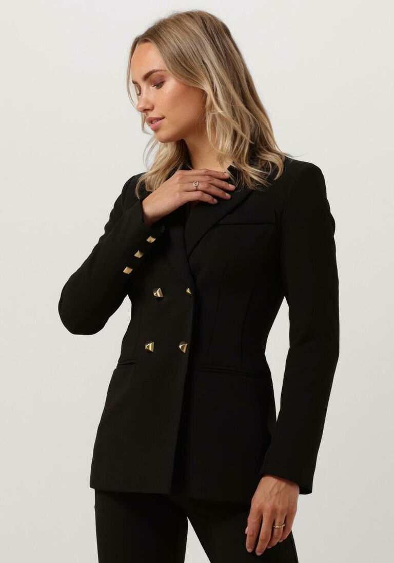 ACCESS zwarte access blazer double-breasted blazer with stud
