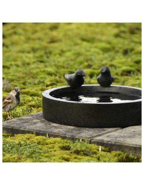 Best For Birds Vogelbad Terrazzo Rond - Drinkbak - 30x33x12 cm Zwart