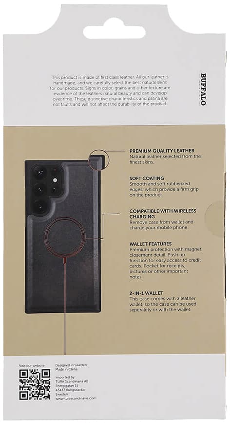 Buffalo Samsung Galaxy S23 Ultra 2-i-1 pungetui (sort)