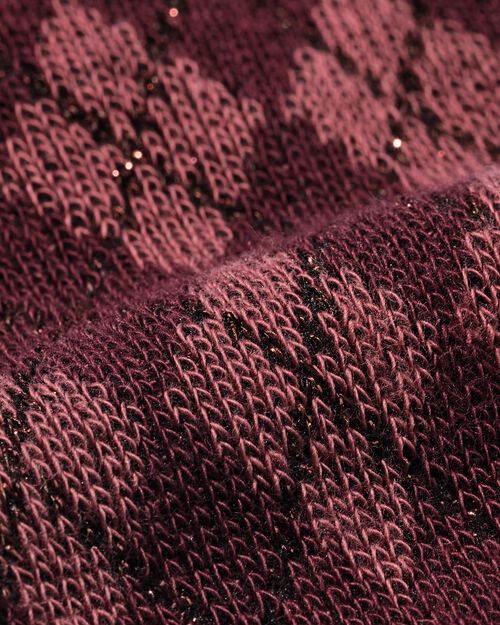 chaussettes en coton à carreaux violet foncé