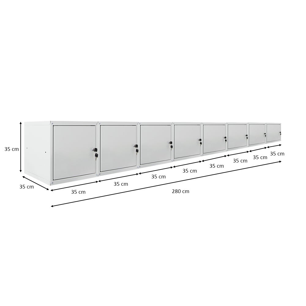 PROREGAL Mega Deal 8x locker cubes Cubic HxBxD 35 x 35 x 35 cm grijs