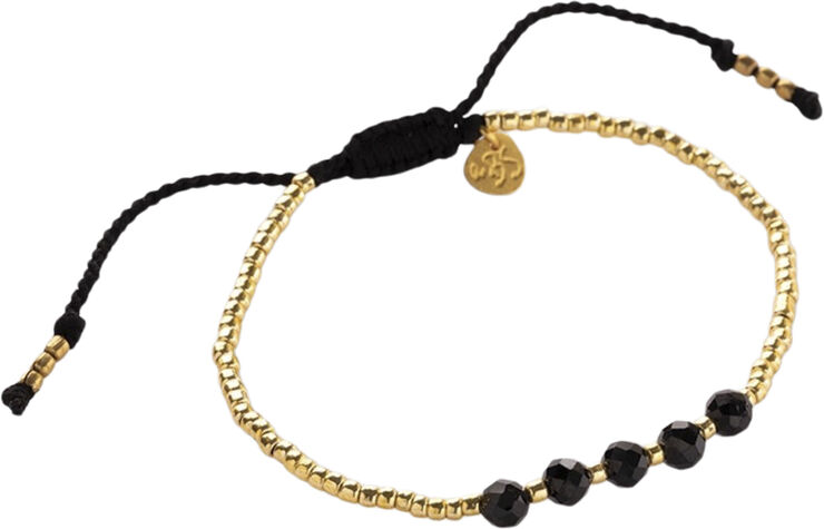 A Beautiful Story Essential Black Onyx Bracelet GC Gold