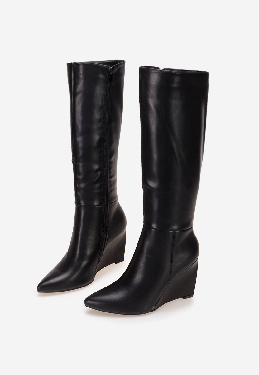 Bottes compensée femme noires Enania