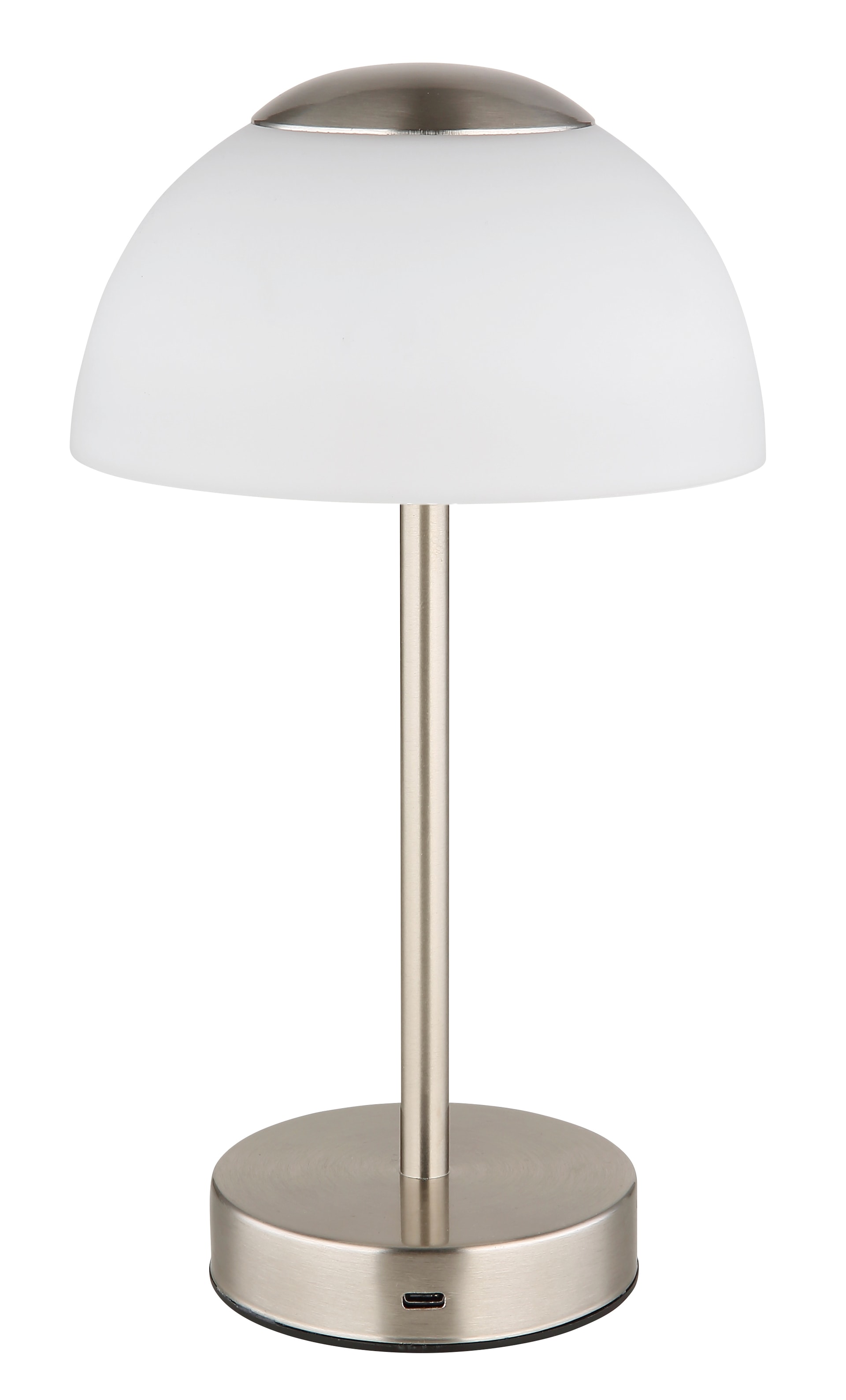 GLOBO Akku LED Tischlampe SAMIRA 31 cm nickelfarbig