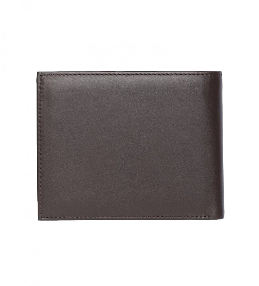 Porta-moedas Tommy Hilfiger Cartera Eton CC marrom - 13x2x9,5cm -