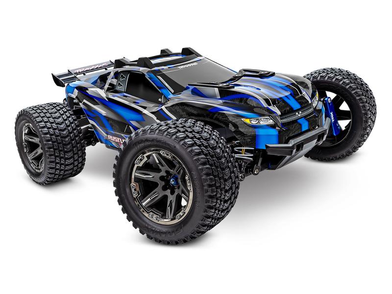Traxxas Stadium Truck Rustler 4x4 Ultimate Blau, ARTR, 1:10 4WD Stadium Truck mit Velineon VXL-3S Brushless Antrieb